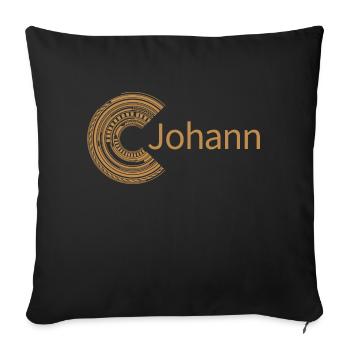 Pour Johann - Housse de coussin décorative 45 x 45 cm - noir - Devant