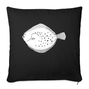 Brillance des poissons plats - Housse de coussin décorative 45 x 45 cm - noir - Devant