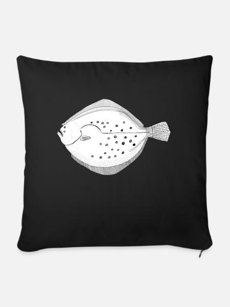 Brillanz der Plattfische - Sofakissenbezug 45 x 45 cm - Schwarz