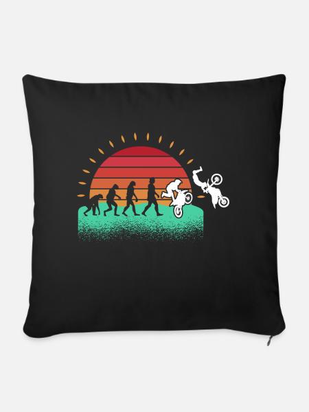 Motorrad Motocross - Sofakissenbezug 45 x 45 cm - Schwarz