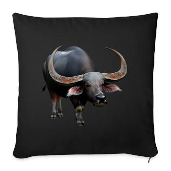 Beautiful water buffalo - Sofa pillowcase 17,3'' x 17,3'' (45 x 45 cm) - black - Front