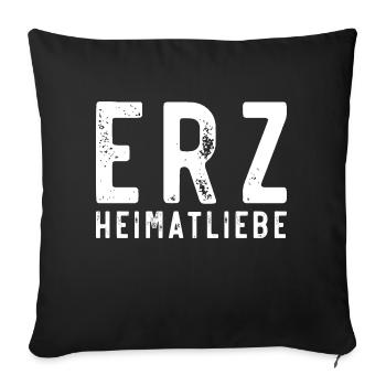 Erzgebirge Erz Heimatliebe - Sofakissenbezug 45 x 45 cm - Schwarz - Vorne