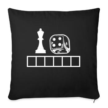boardgame chess backgammon game night - Sofakissenbezug 45 x 45 cm - Schwarz - Vorne
