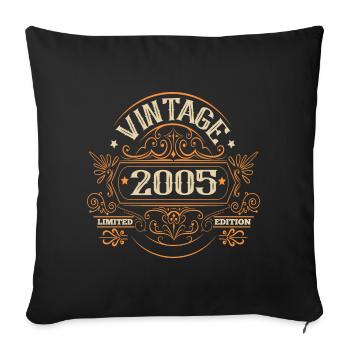 Vintage 2005 Birthday Sayings - Sofa pillowcase 17,3'' x 17,3'' (45 x 45 cm) - black - Front