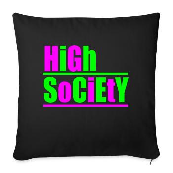 High Society Rave Techno Design - Sofakissenbezug 45 x 45 cm - Schwarz - Vorne