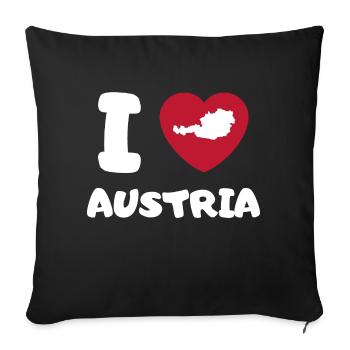 J’aime l’Autriche - Housse de coussin décorative 45 x 45 cm - noir - Devant