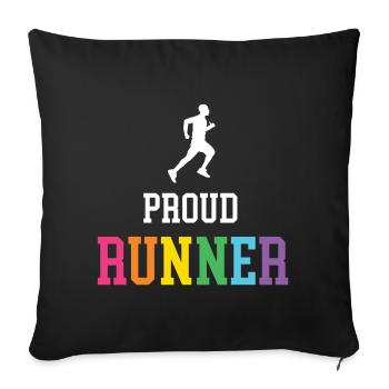 Proud LGBT Runner - Sofa pillowcase 17,3'' x 17,3'' (45 x 45 cm) - black - Front