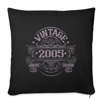 Millésime 2005 Anniversaire Dictons - Housse de coussin décorative 45 x 45 cm - noir - Devant