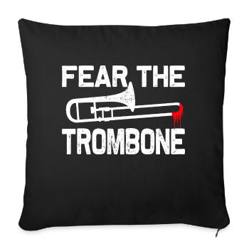 trombone, trombonist, wind orchestra, brass band - Sofa pillowcase 17,3'' x 17,3'' (45 x 45 cm) - black - Front