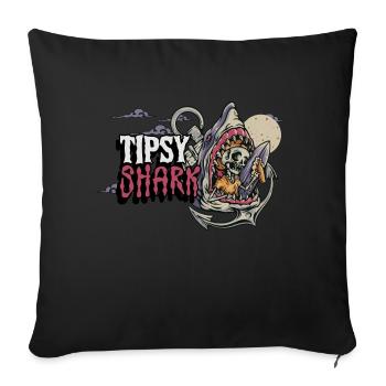 Tipsy Shark - Sofa pillowcase 17,3'' x 17,3'' (45 x 45 cm) - black - Front