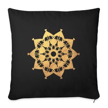 Ornament Yoga Sun Meditation Yogi India Gold - Sofa pillowcase 17,3'' x 17,3'' (45 x 45 cm) - black - Front