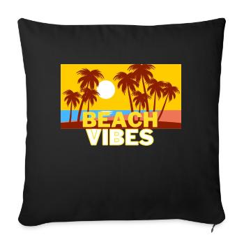 Beach 4 - Sofakissenbezug 45 x 45 cm - Schwarz - Vorne