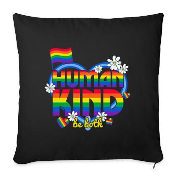 LGBT, schwul, lesbisch, stolz - Sofakissenbezug 45 x 45 cm - Schwarz - Vorne