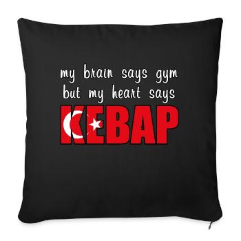Mon cœur dit Kebap - Housse de coussin décorative 45 x 45 cm - noir - Devant