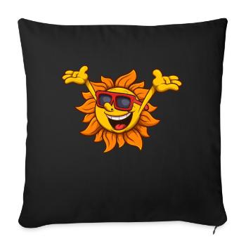Happy Sun Character - Sofa pillowcase 17,3'' x 17,3'' (45 x 45 cm) - black - Front