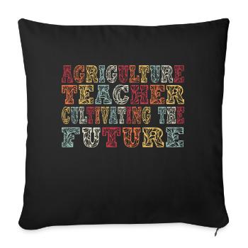 La formation des enseignants agricoles de demain - Housse de coussin décorative 45 x 45 cm - noir - Devant
