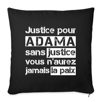 Justice pour ADAMA, Justice pour Adama Traore - Housse de coussin décorative 45 x 45 cm - noir - Devant