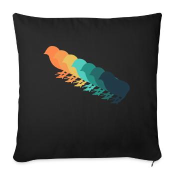 Retro chick - Sofa pillowcase 17,3'' x 17,3'' (45 x 45 cm) - black - Front