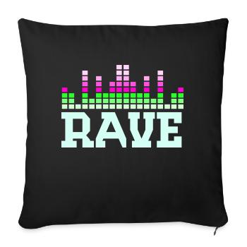 Rave quotes - Sofa pillowcase 17,3'' x 17,3'' (45 x 45 cm) - black - Front