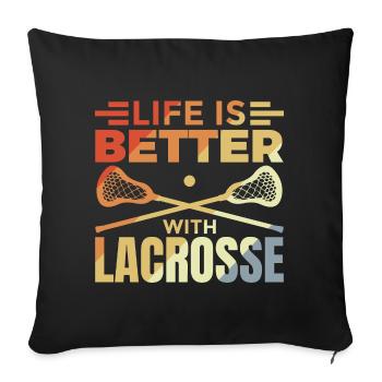 Slogan de la crosse vintage - Housse de coussin décorative 45 x 45 cm - noir - Devant