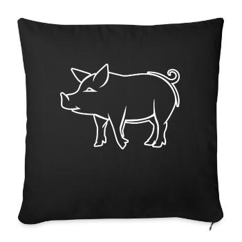 Pig Piggy Sow - Sofa pillowcase 17,3'' x 17,3'' (45 x 45 cm) - black - Front