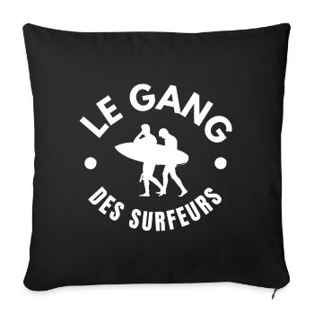 surf, fan de surf, faire du surf - Housse de coussin décorative 45 x 45 cm - noir - Devant