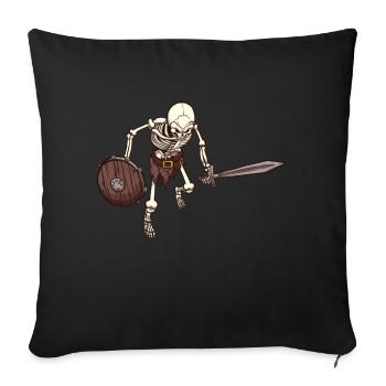 Skeleton Warrior - Sofa pillowcase 17,3'' x 17,3'' (45 x 45 cm) - black - Front