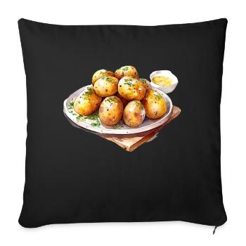 Schweden Schweden Skandinavien Kartoffel Dill - Sofakissenbezug 45 x 45 cm - Schwarz - Vorne