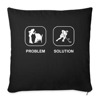 Joueur de hockey sur glace Fan de hockey sur glace Équipe de hockey sur glace - Housse de coussin décorative 45 x 45 cm - noir - Devant