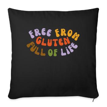 Free from gluten full of life V.2 - Sofakissenbezug 45 x 45 cm - Schwarz - Vorne