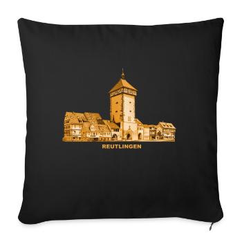 Reutlingen Tübinger Tor Baden-Württemberg - Housse de coussin décorative 45 x 45 cm - noir - Devant