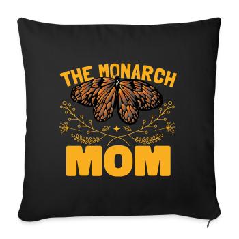 Monarque Maman Papillon - Housse de coussin décorative 45 x 45 cm - noir - Devant
