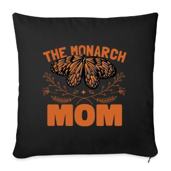 Chemise Femme Papillon Monarque - Housse de coussin décorative 45 x 45 cm - noir - Devant