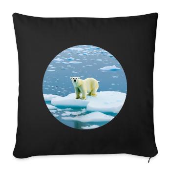 Cool Polar Bear - A design for cold lovers! - Sofa pillowcase 17,3'' x 17,3'' (45 x 45 cm) - black - Front
