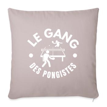 pongiste, tennis de table, ping- pong - Housse de coussin décorative 45 x 45 cm - taupe clair - Devant