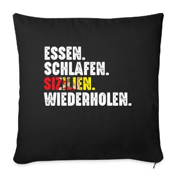 Sizilianer Sizilianisch Sizilien - Sofakissenbezug 45 x 45 cm - Schwarz - Vorne