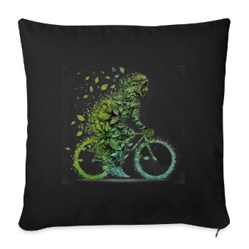 Cyclisme Protection de l’environnement Empreinte CO2 Forme physique - Housse de coussin décorative 45 x 45 cm - noir - Devant