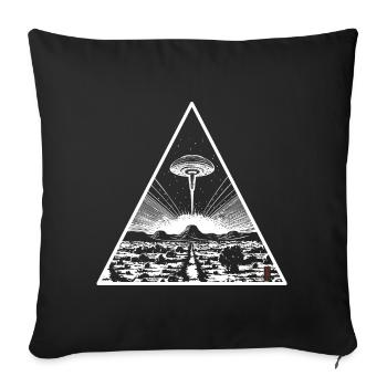 Ufo Triangle - Sofakissenbezug 45 x 45 cm - Schwarz - Vorne