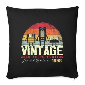 Cadeau Millésime 1998 - Housse de coussin décorative 45 x 45 cm - noir - Devant