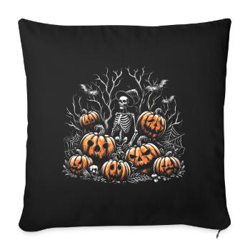 Squelette Hallooween - Housse de coussin décorative 45 x 45 cm - noir - Devant