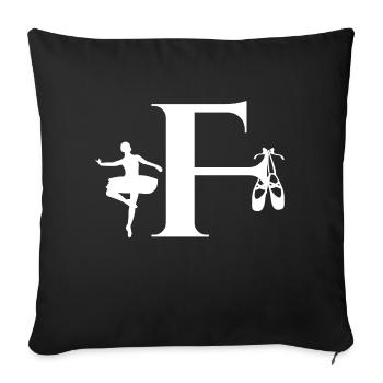 Buchstabe f Ballerina - Sofakissenbezug 45 x 45 cm - Schwarz - Vorne