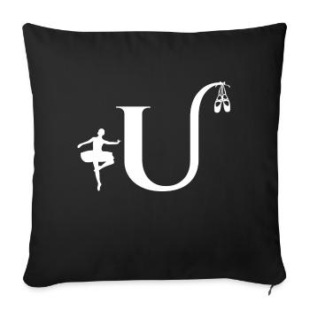 Lettre u ballerine - Housse de coussin décorative 45 x 45 cm - noir - Devant