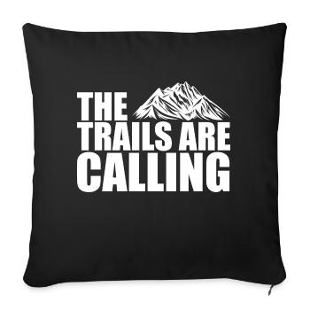 Trail Run Ultra Running Mountain Trekking Running - Sofa pillowcase 17,3'' x 17,3'' (45 x 45 cm) - black - Front