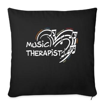 Musicothérapeute Appréciation Musicien de musique - Housse de coussin décorative 45 x 45 cm - noir - Devant