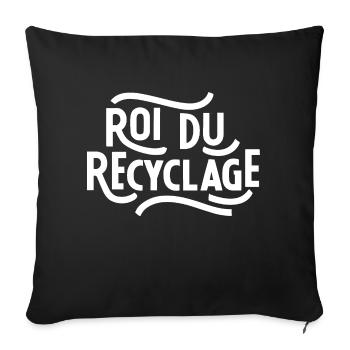 Roi du recyclage - Housse de coussin décorative 45 x 45 cm - noir - Devant