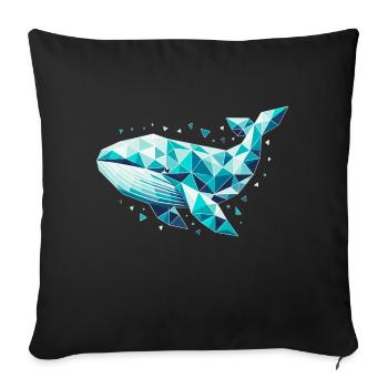 Wal // whale - Sofakissenbezug 45 x 45 cm - Schwarz - Vorne