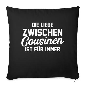Cousinen Cousine - Sofakissenbezug 45 x 45 cm - Schwarz - Vorne