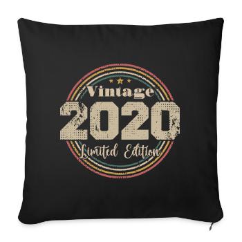 2020 Retro Vintage Birthday Born In - 2020 - Sofa pillowcase 17,3'' x 17,3'' (45 x 45 cm) - black - Front