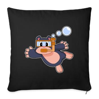 Mole Diver Snorkel Diving - Sofa pillowcase 17,3'' x 17,3'' (45 x 45 cm) - black - Front