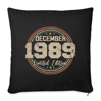 Les Légendes Sont Nées En Décembre 1989 - 1989 - Housse de coussin décorative 45 x 45 cm - noir - Devant